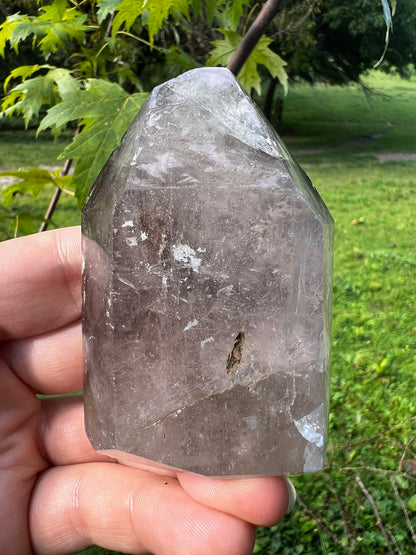 Smoky Quartz Tower with Inclusions