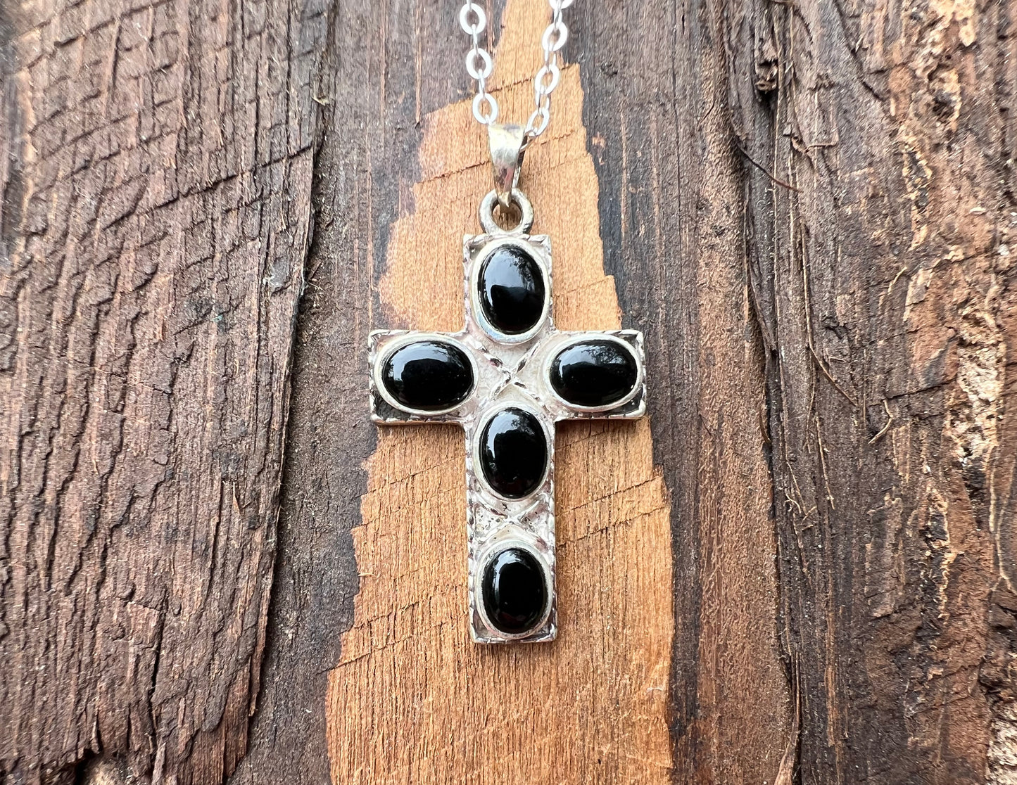 Black Onyx Cross Pendant