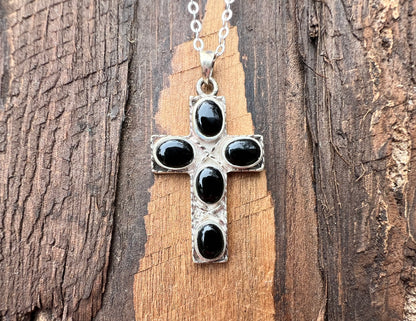 Black Onyx Cross Pendant