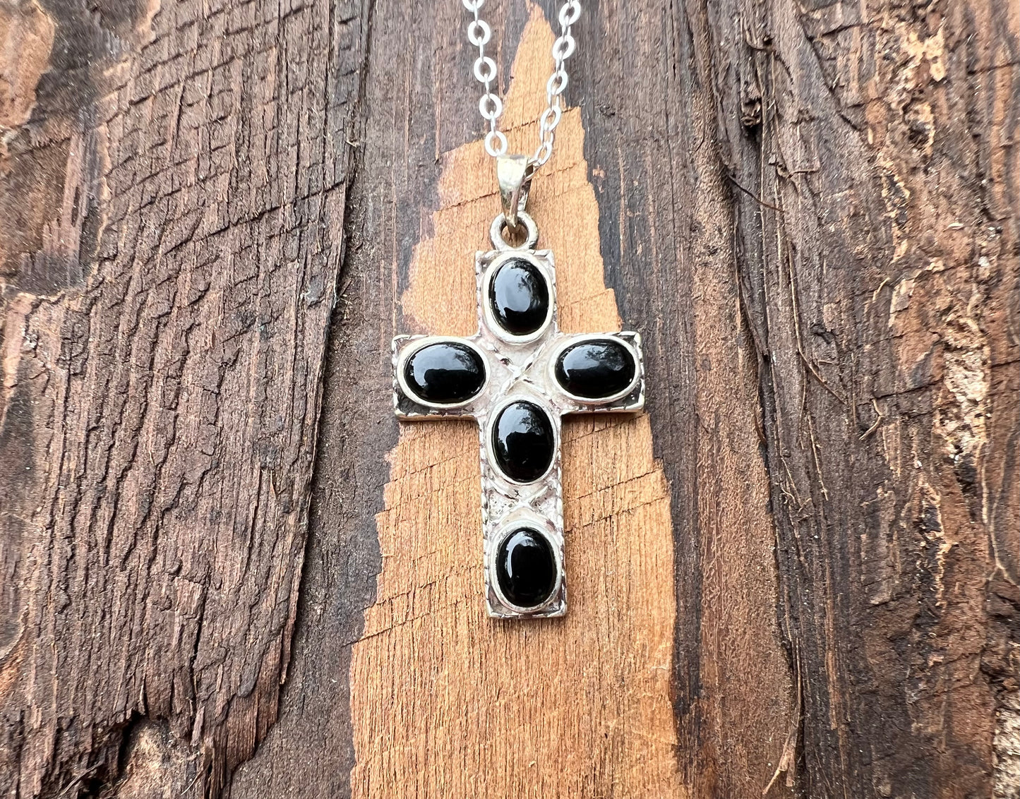 Black Onyx Cross Pendant