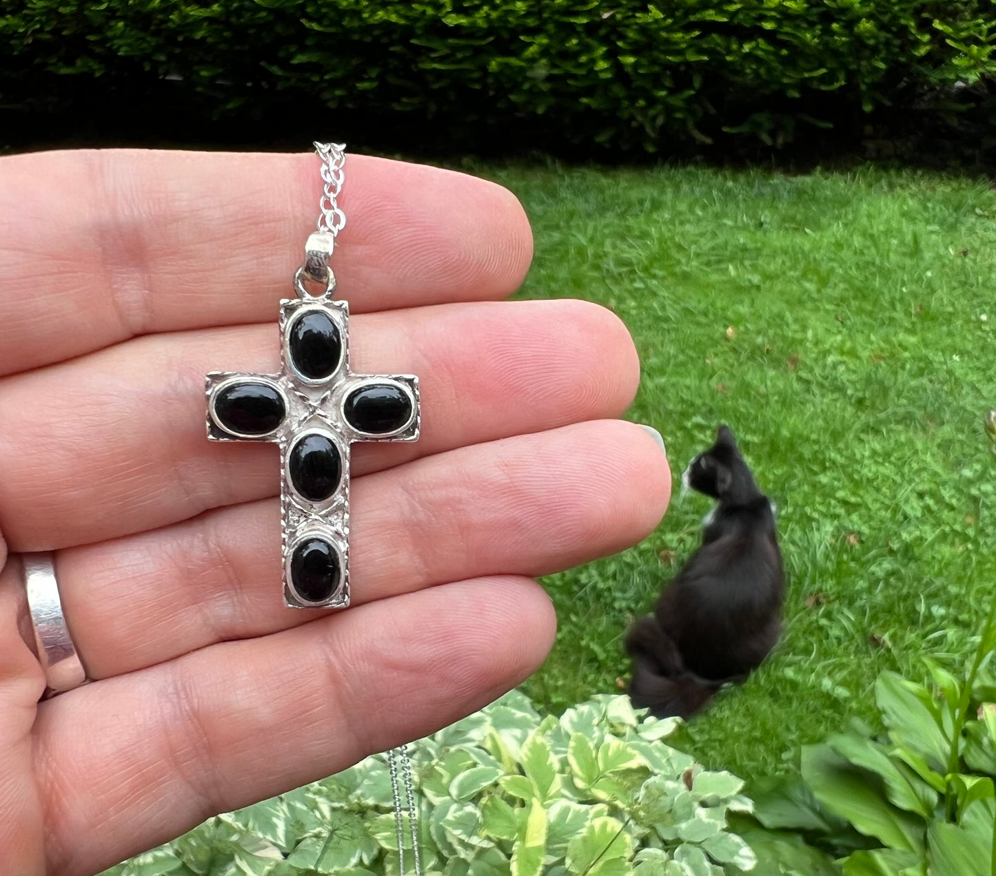 Black Onyx Cross Pendant