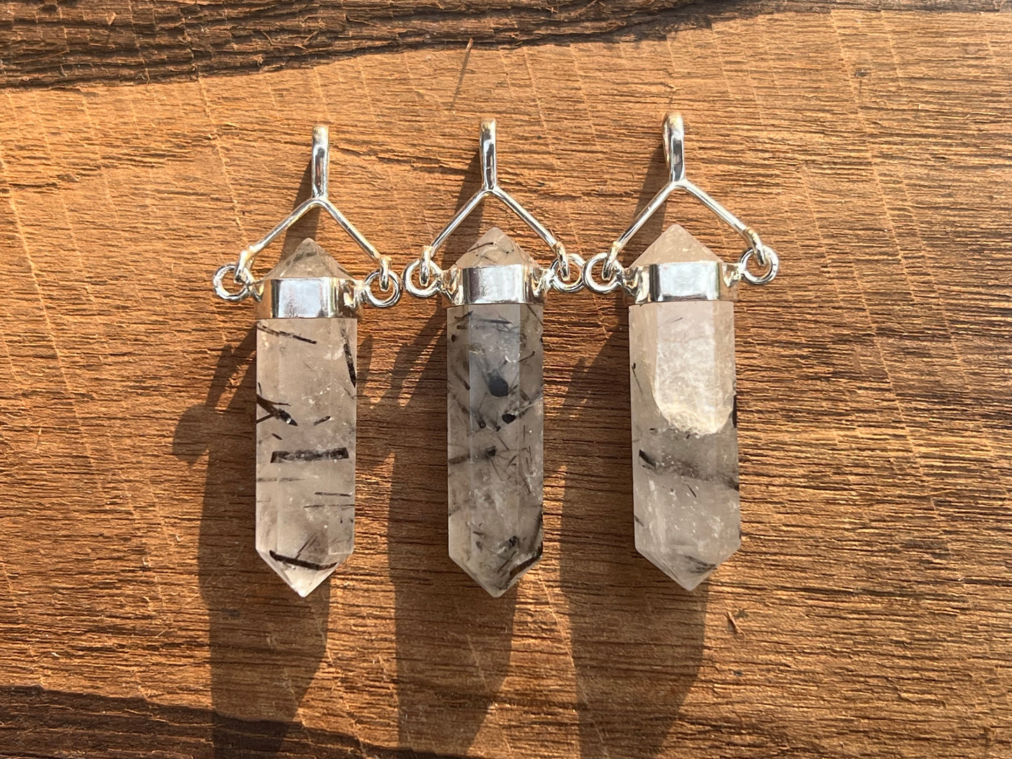 Tourmalinated Quartz Pendant - Gem Realm 