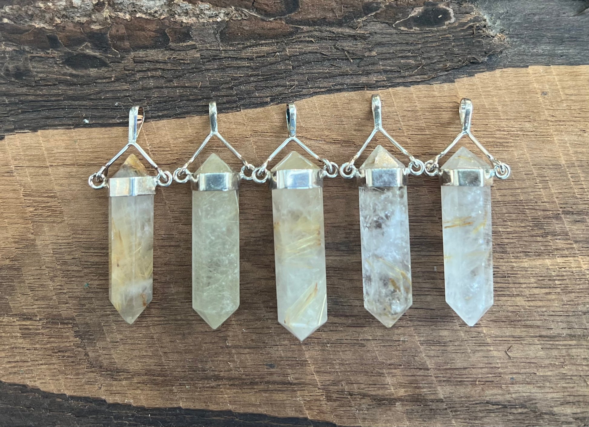 Rutilated Quartz Pendant - Gem Realm 