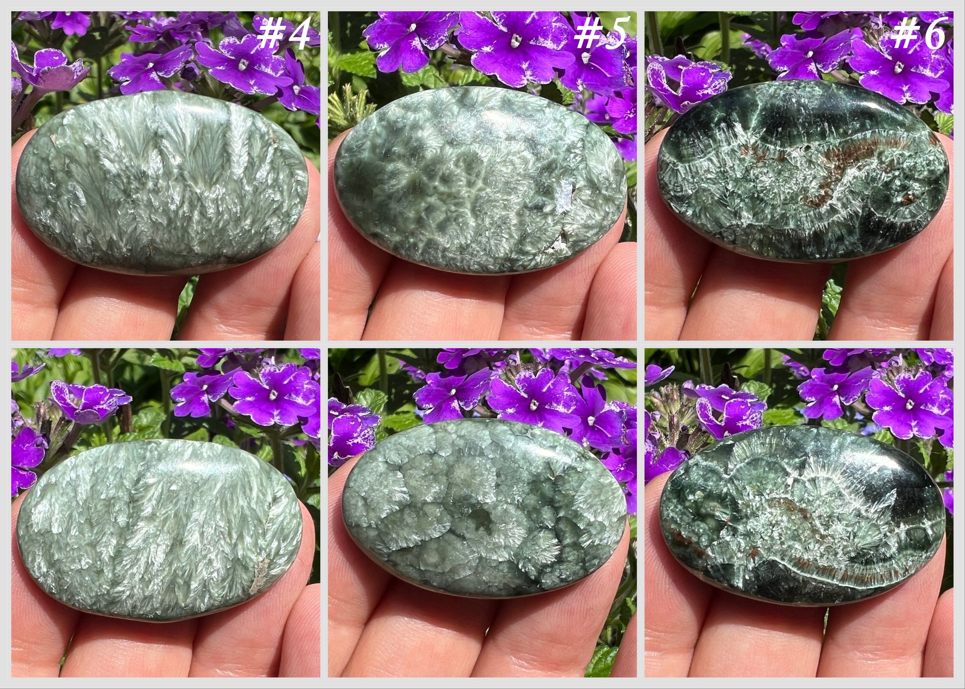 Seraphinite Palmstones - Gem Realm 