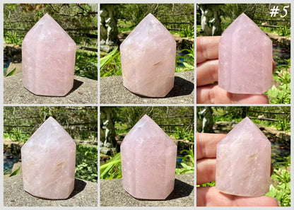 Rose Quartz Towers ~ Small ~ Medium - Gem Realm 