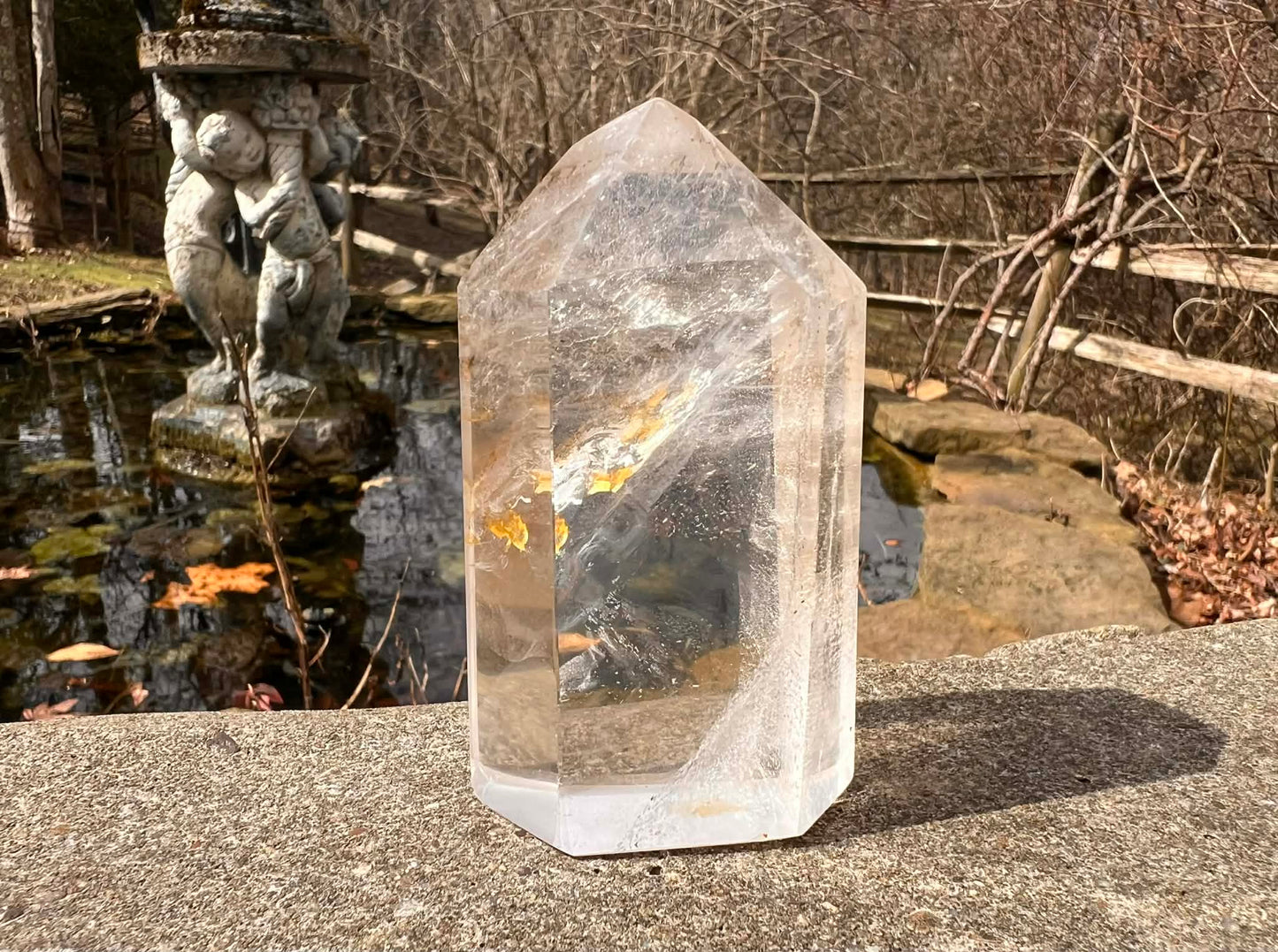 Quartz Crystal Tower ~ with Hematite