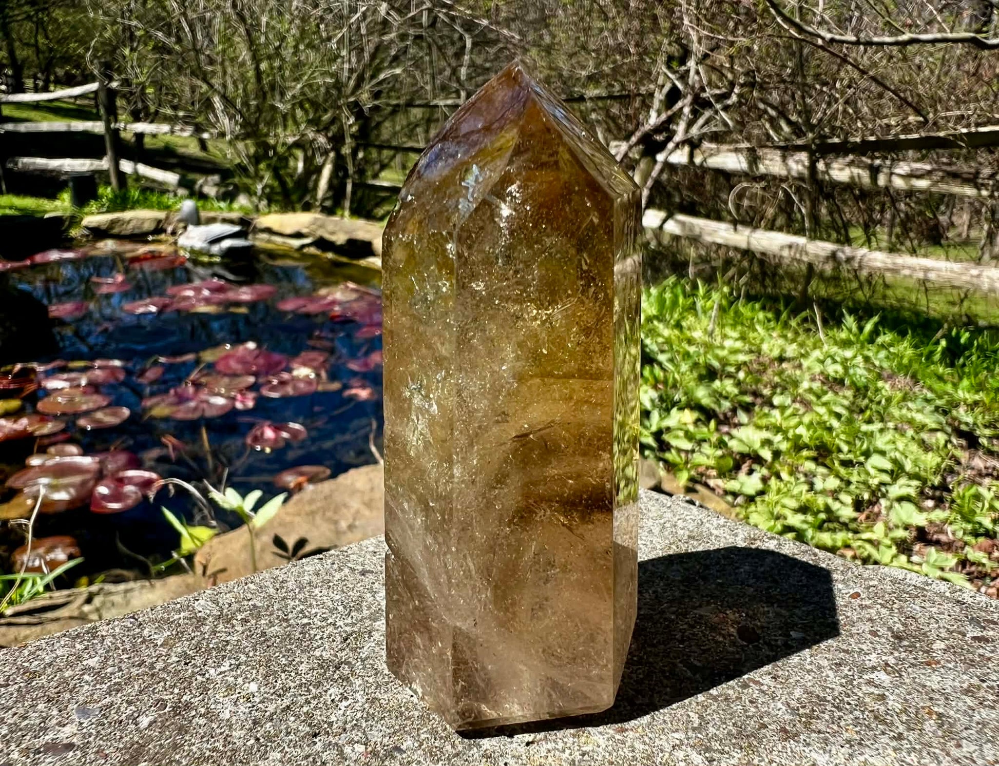 Citrine Tower ~ Smoky Citrine with Phantoms - Gem Realm 