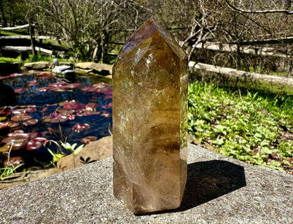 Citrine Tower ~ Smoky Citrine with Phantoms - Gem Realm 