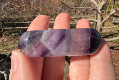 Rainbow Fluorite Palm Stone - Gem Realm 