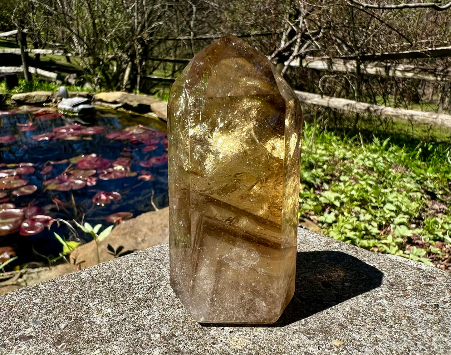 Citrine Tower ~ Smoky Citrine with Phantoms - Gem Realm 