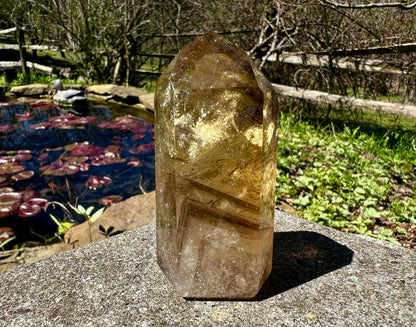 Citrine Tower ~ Smoky Citrine with Phantoms - Gem Realm 