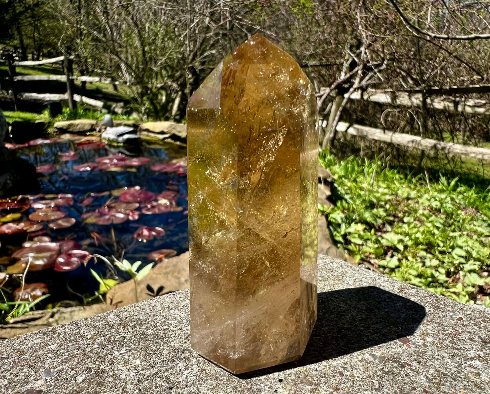 Citrine Tower ~ Smoky Citrine with Phantoms - Gem Realm 