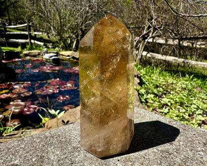 Citrine Tower ~ Smoky Citrine with Phantoms - Gem Realm 