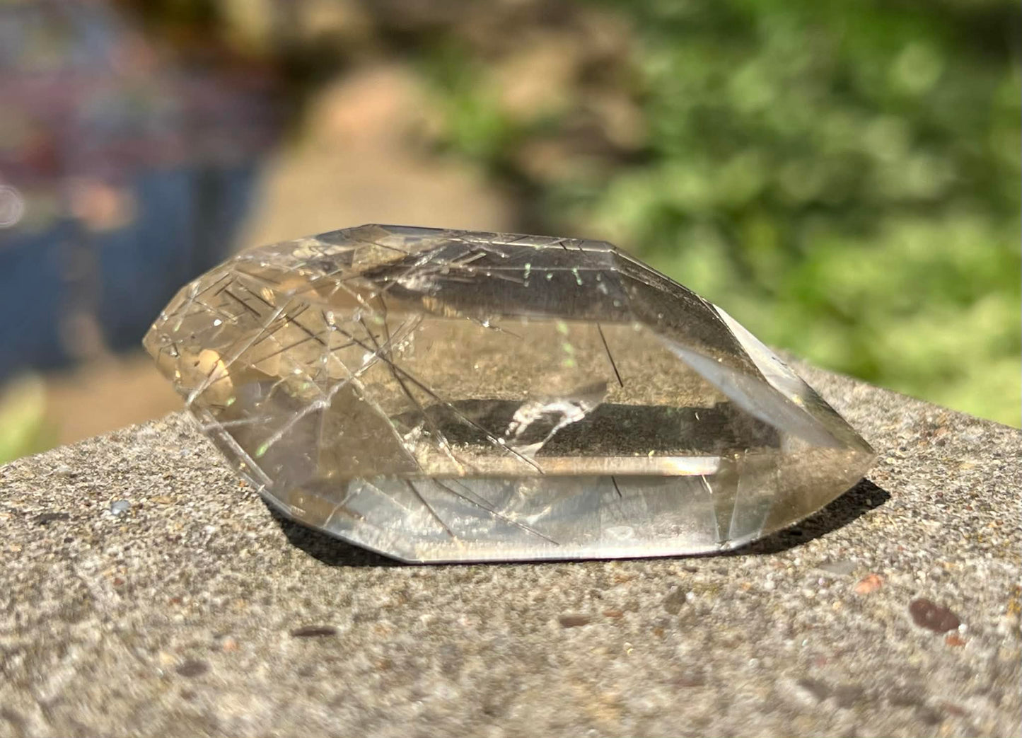 Citrine Double Terminated Polished Point ~ Rutilated - Gem Realm 