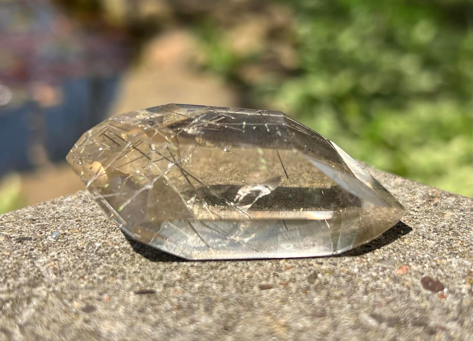 Citrine Double Terminated Polished Point ~ Rutilated - Gem Realm 