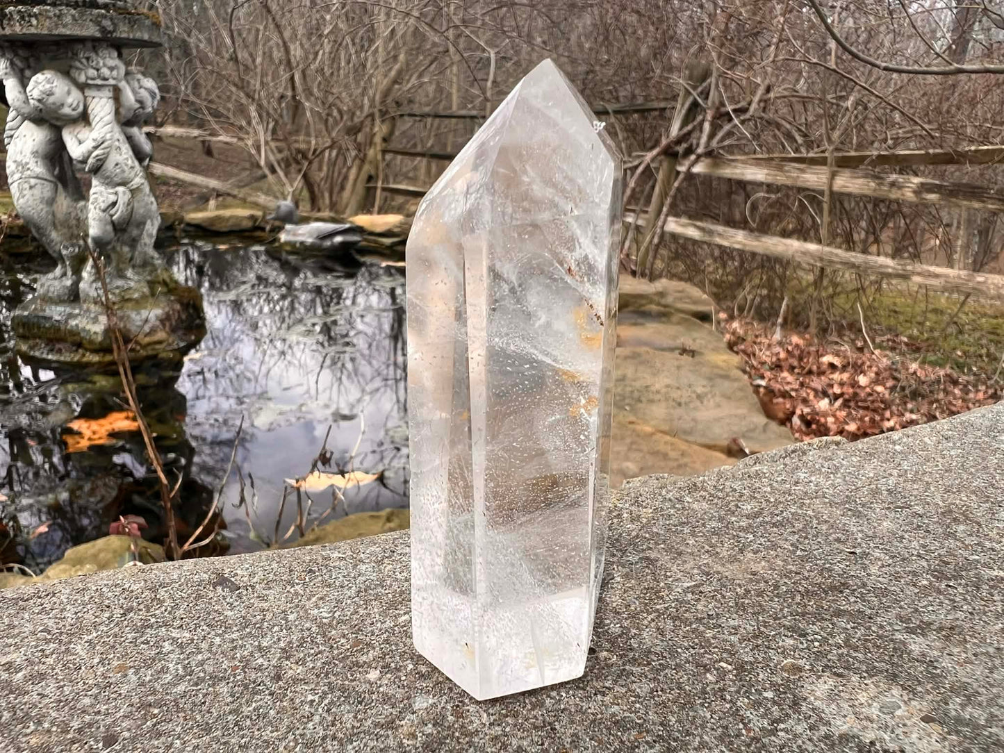 Quartz Crystal Tower ~ with Hematite