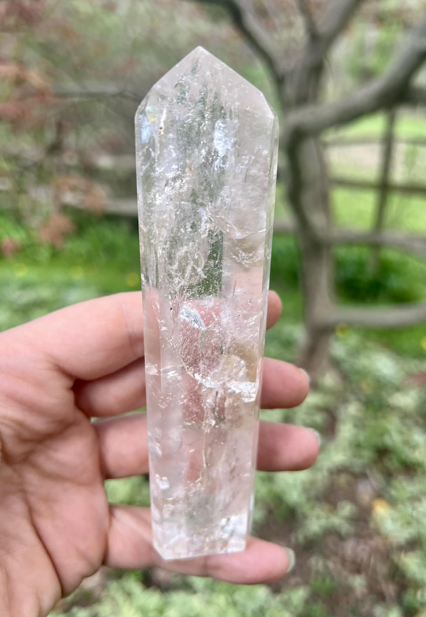 Quartz Crystal Tower ~ with inclusions ~ Large - Gem Realm 