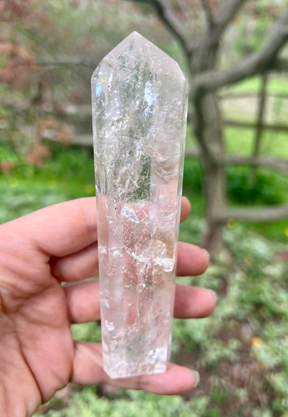 Quartz Crystal Tower ~ with inclusions ~ Large - Gem Realm 