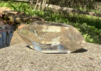 Citrine Double Terminated Polished Point ~ Rutilated - Gem Realm 
