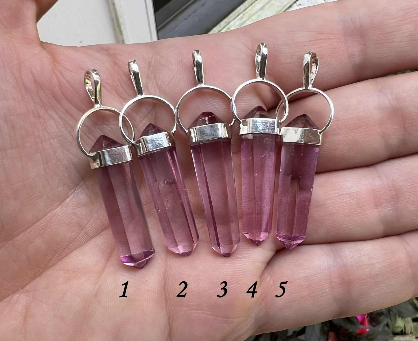 Pink Aura Quartz Pendant