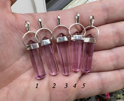 Pink Aura Quartz Pendant