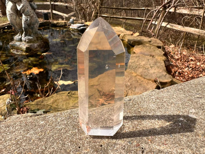 Quartz Crystal Tower ~ with Chlorite - Gem Realm 