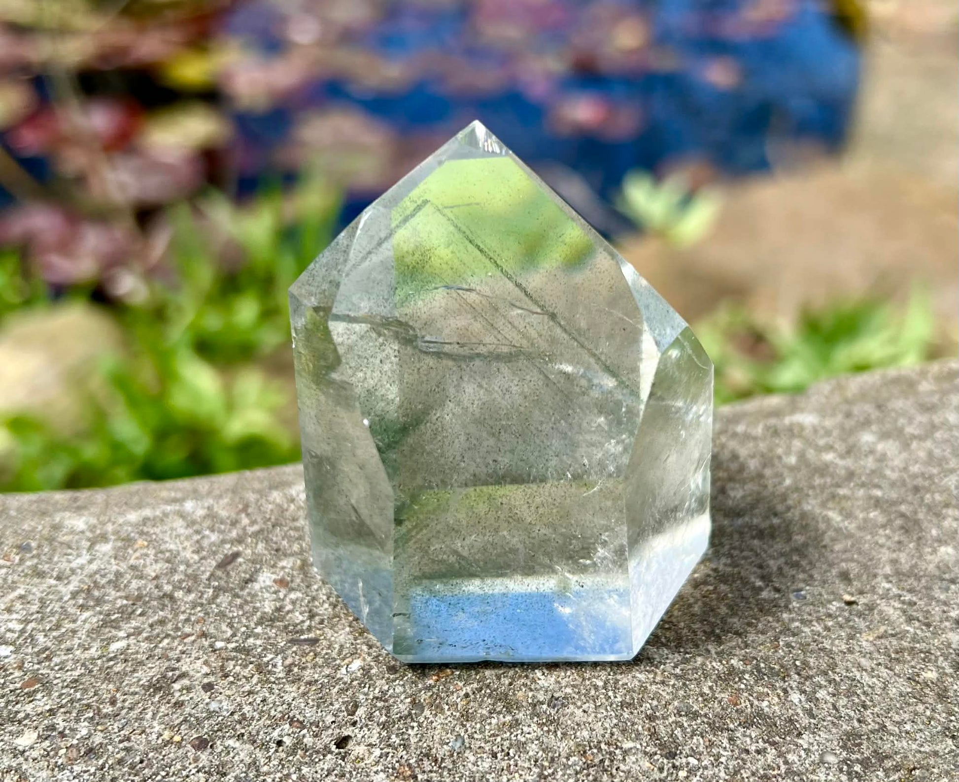 Garden Quartz Tower ~ Green Phantom Quartz - Gem Realm 