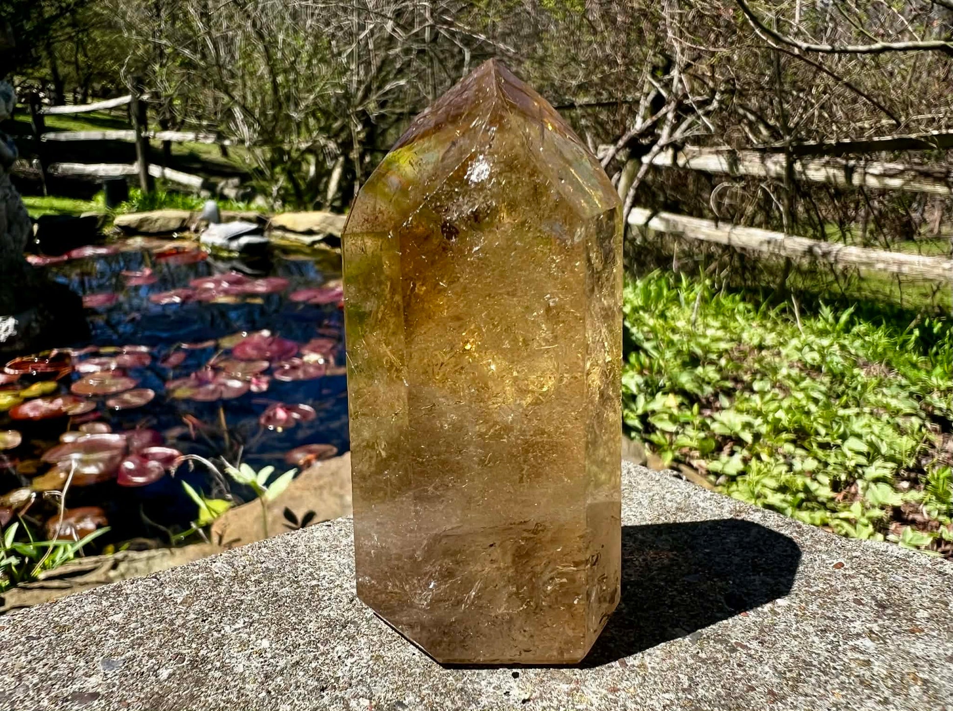 Citrine Tower ~ Smoky Citrine with Phantoms - Gem Realm 