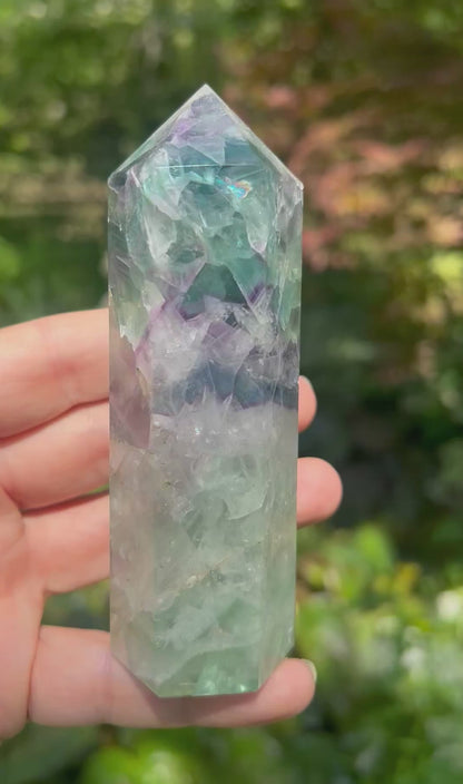 Rainbow Fluorite Tower ~ Large