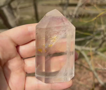 Quartz Crystal Tower ~ with Hematite