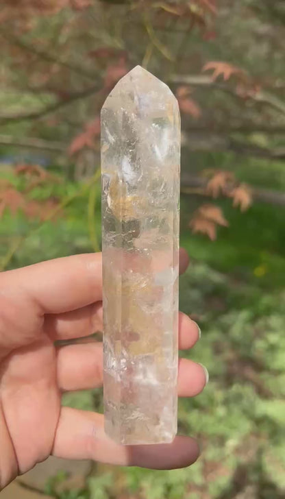 Quartz Crystal Tower ~ with inclusions ~ Large