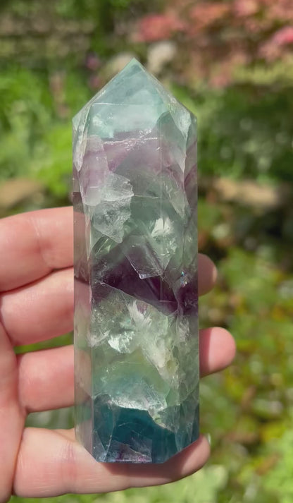 Rainbow Fluorite Tower ~ Large