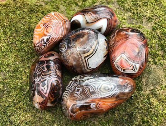 Madagascar Banded Agate Palm Stones - Gem Realm 
