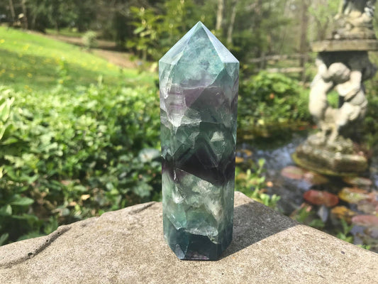 Rainbow Fluorite Tower ~ Large - Gem Realm 