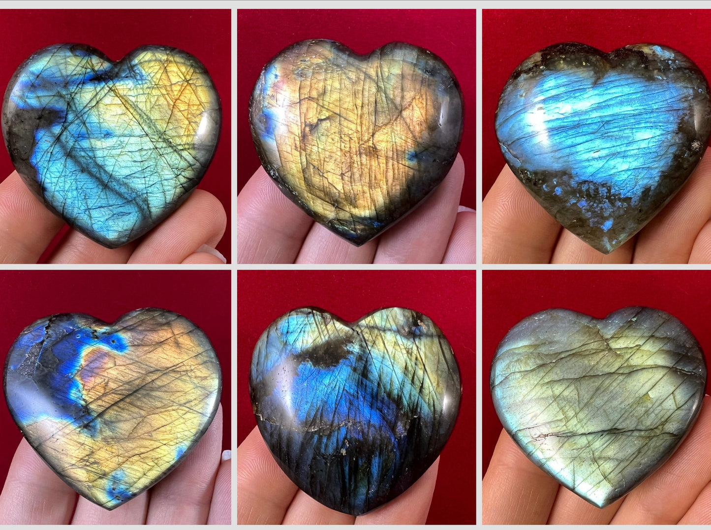 Labradorite Hearts ~ Medium