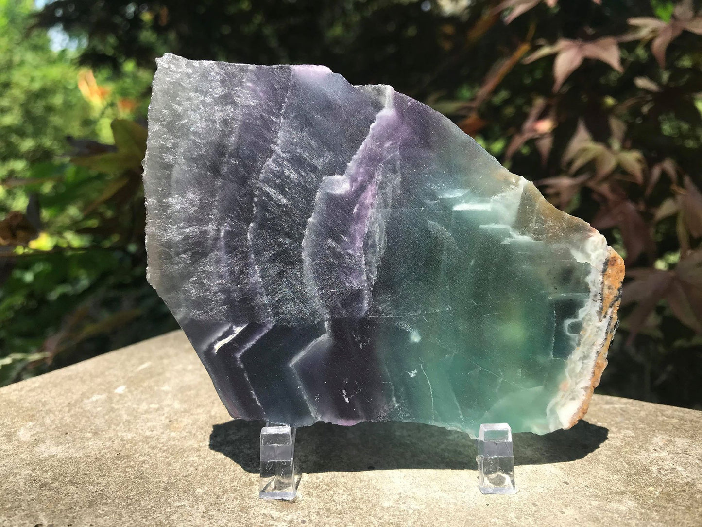 Rainbow Fluorite Slice - Gem Realm 