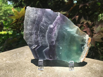 Rainbow Fluorite Slice - Gem Realm 