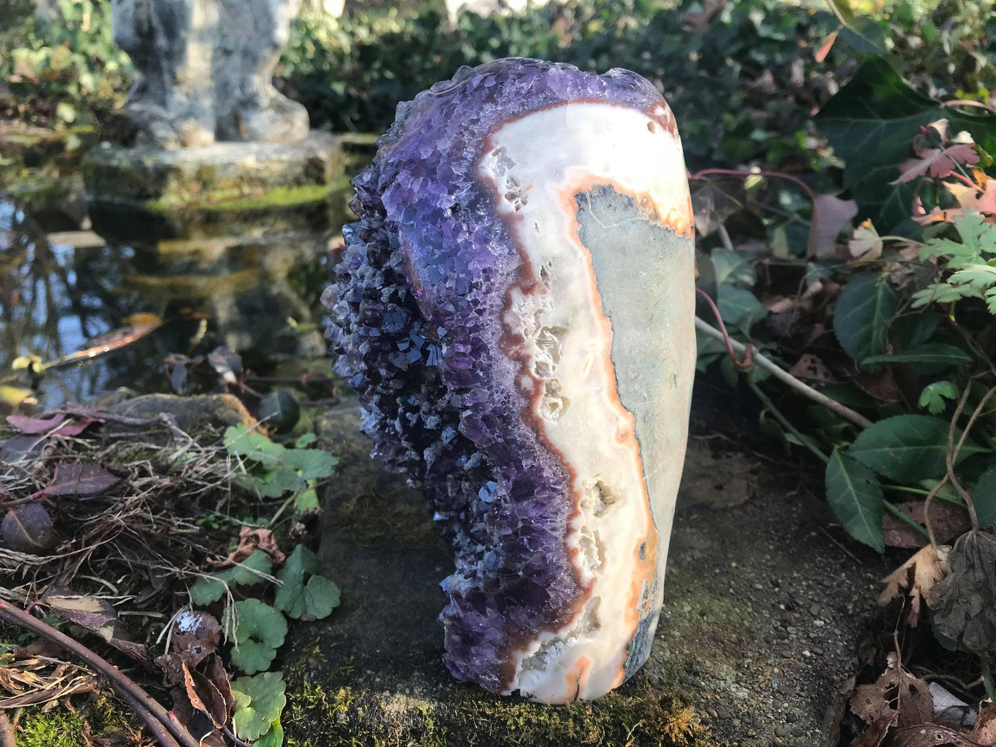 Amethyst Geode with Calcite ~ Large