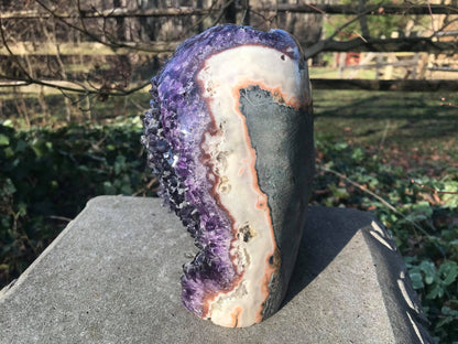 Amethyst Geode with Calcite ~ Large
