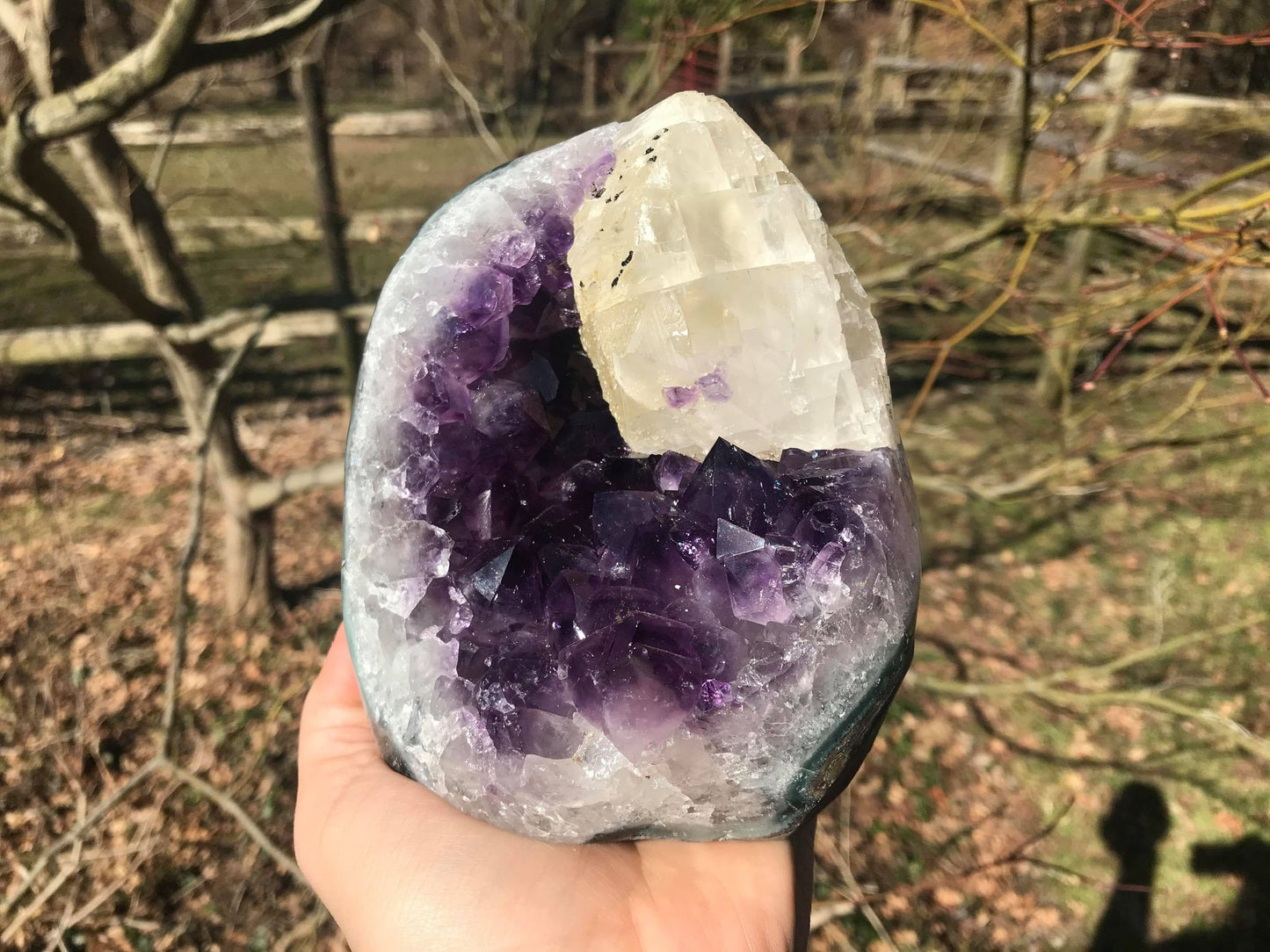Amethyst Geode with Calcite