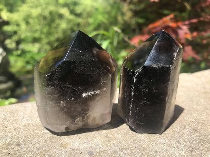 Smoky Quartz Towers ~ Dark ~ Semi-Polished