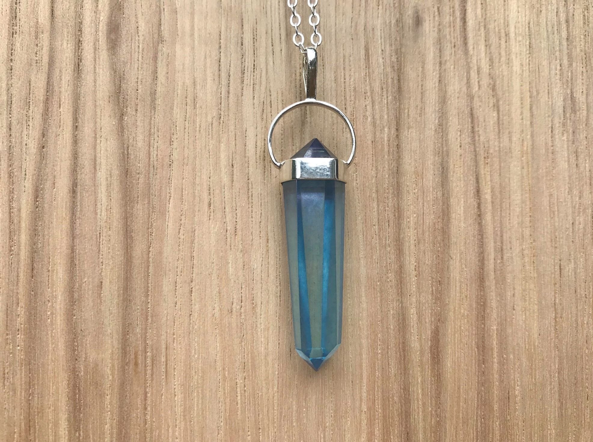 SHE'S ☆ THE ☆ RAINBOW on Instagram: “the AQUA AURA Quartz choker. paired  with the cuban link chain ~ … | Aqua aura quartz, Aqua aura quartz necklaces,  Quartz choker