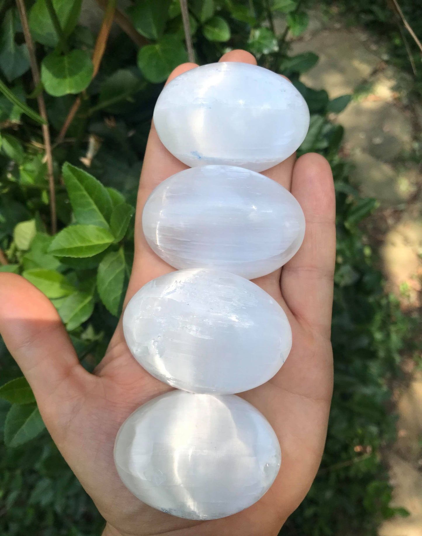 Selenite Palm Stones - Gem Realm 