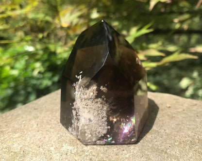 Smoky Garden Quartz Tower with Rainbows