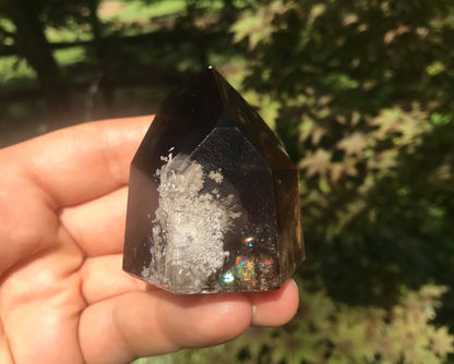 Smoky Garden Quartz Tower with Rainbows