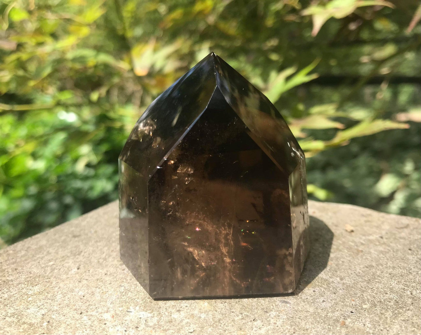 Smoky Garden Quartz Tower with Rainbows