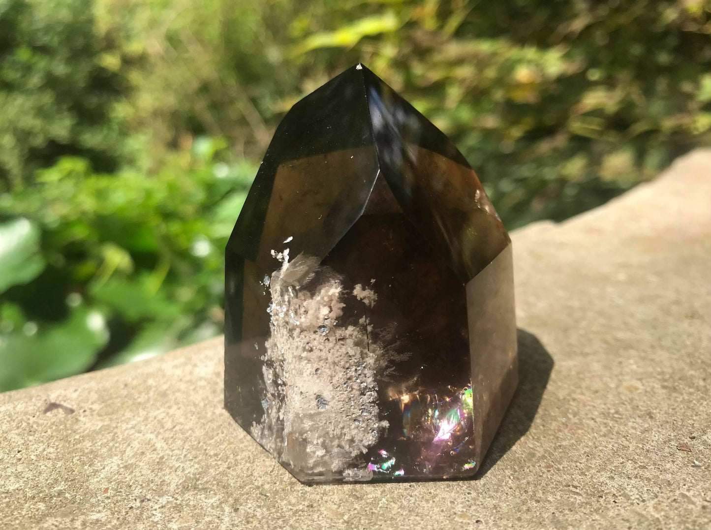 Smoky Garden Quartz Tower with Rainbows