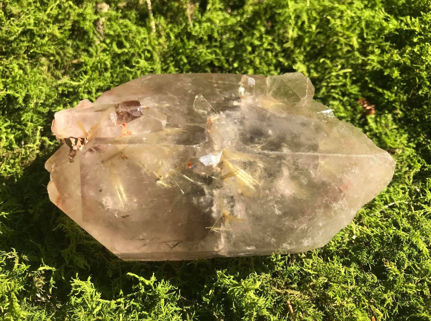 Rutilated Smoky Elestial Quartz Point