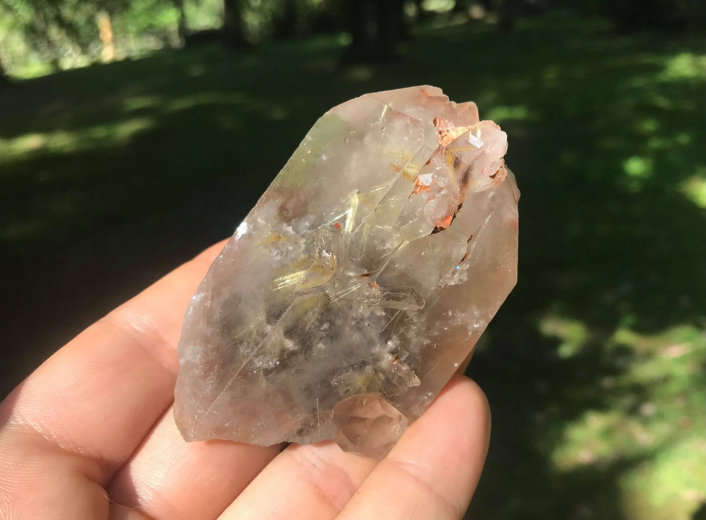 Rutilated Smoky Elestial Quartz Point