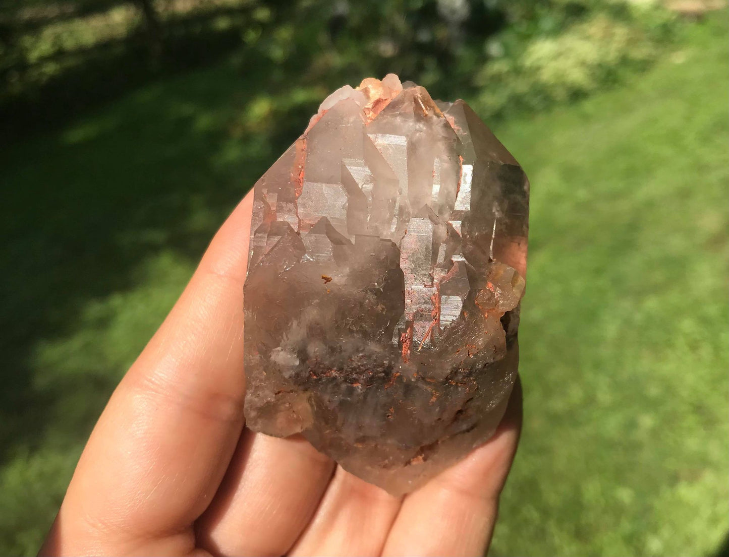 Rutilated Smoky Elestial Quartz Point